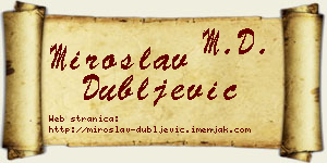 Miroslav Dubljević vizit kartica